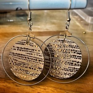 Real leather gold hoops .